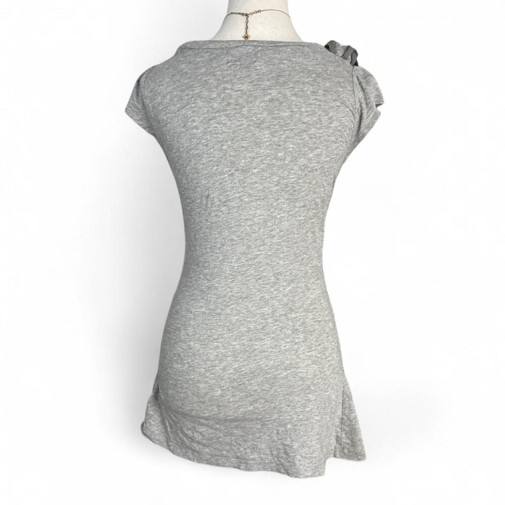Deletta Vintage Fitting Y2K 2000z Grey Short Sleeve Going Out Top size small - Picture 2 of 7